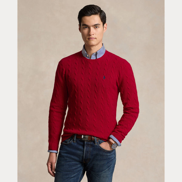 CABLE-KNIT WOOL-CASHMERE SWEATER 