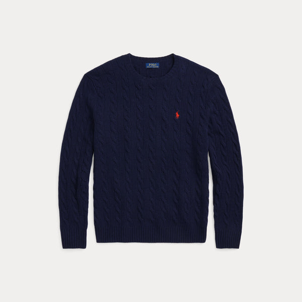 CABLE-KNIT WOOL-CASHMERE SWEATER 