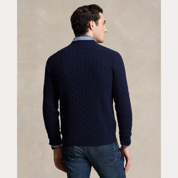 CABLE-KNIT WOOL-CASHMERE SWEATER 