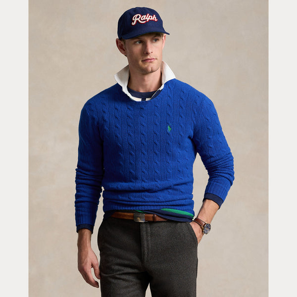 CABLE-KNIT WOOL-CASHMERE SWEATER 