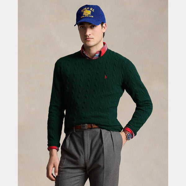 CABLE-KNIT WOOL-CASHMERE SWEATER 