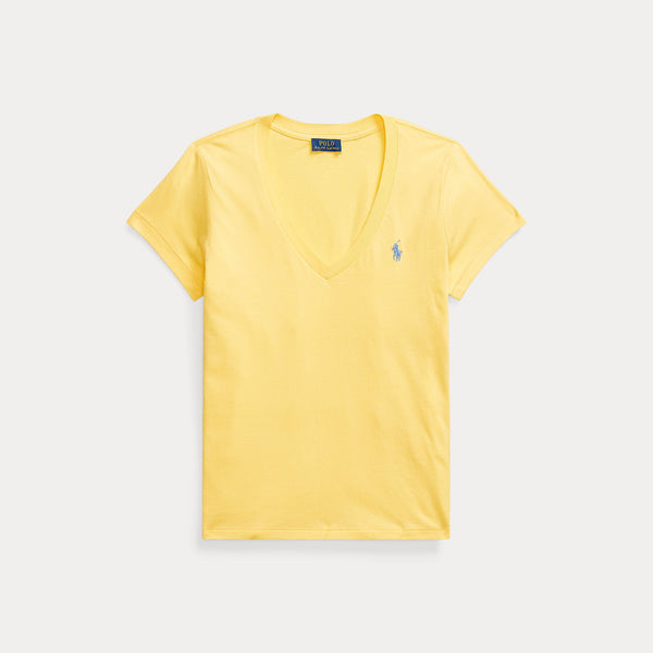 COTTON JERSEY V-NECK TEE 