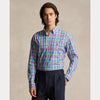 CUSTOM FIT PLAID STRETCH POPLIN SHIRT 