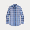 CUSTOM FIT PLAID STRETCH POPLIN SHIRT 