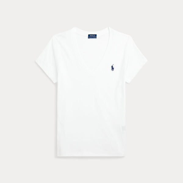 COTTON JERSEY V-NECK TEE 