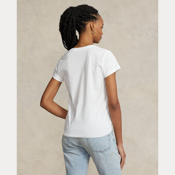 COTTON JERSEY V-NECK TEE 