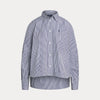 CROPPED BOXY STRIPED COTTON SHIRT 