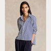 CROPPED BOXY STRIPED COTTON SHIRT 