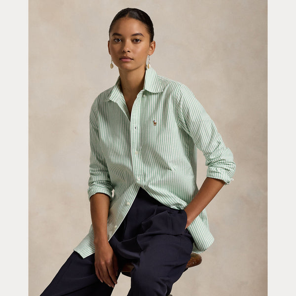 STRETCH SLIM FIT STRIPED OXFORD SHIRT 