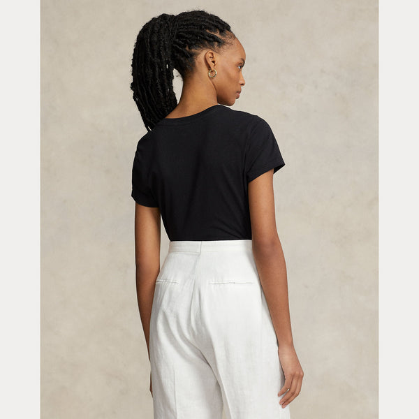 COTTON JERSEY V-NECK TEE 