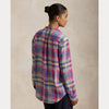 CLASSIC FIT PLAID LINEN SHIRT 