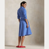 BELTED WIDE-STRIPE COTTON SHIRTDRESS 