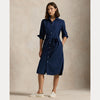 COTTON OXFORD BELTED SHIRTDRESS 