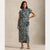 PRINT LINEN FAUX-WRAP DRESS 