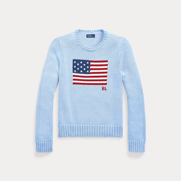 FLAG COTTON CREWNECK SWEATER 