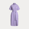 BELTED STRIPED COTTON SHIRTDRESS 