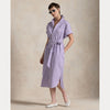 BELTED STRIPED COTTON SHIRTDRESS 