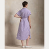 BELTED STRIPED COTTON SHIRTDRESS 