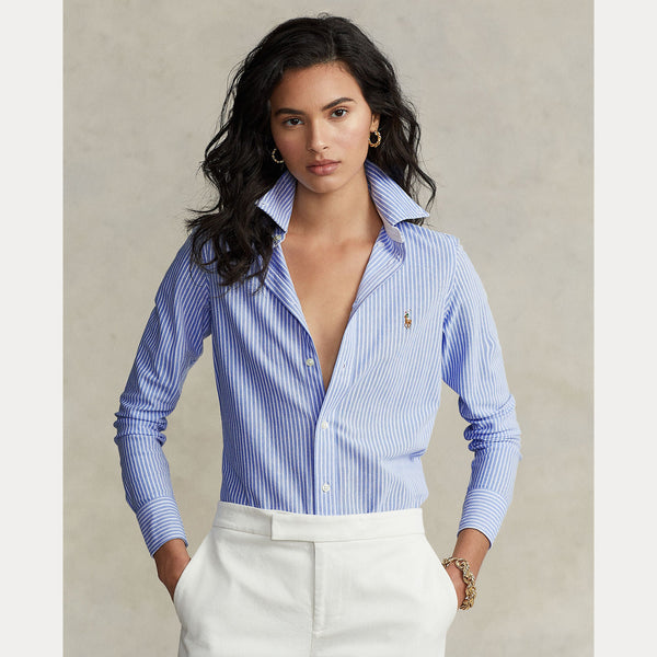 STRIPED KNIT OXFORD SHIRT 