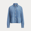 CROPPED BOXY DENIM SHIRT 