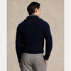 WAFFLE WOOL-COTTON QUARTER-ZIP SWEATER 