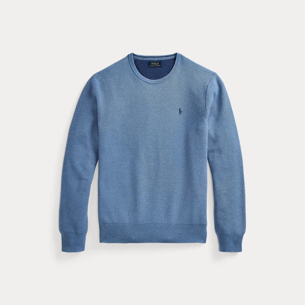 TEXTURED COTTON CREWNECK SWEATER 