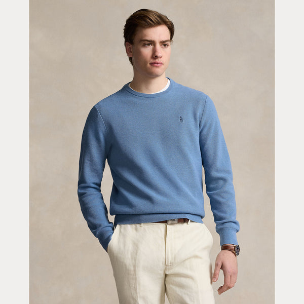 TEXTURED COTTON CREWNECK SWEATER 