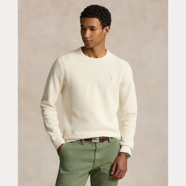 TEXTURED COTTON CREWNECK SWEATER 