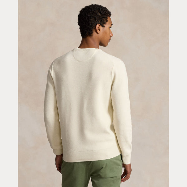 TEXTURED COTTON CREWNECK SWEATER 