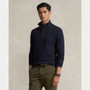 MESH-KNIT COTTON QUARTER-ZIP SWEATER 