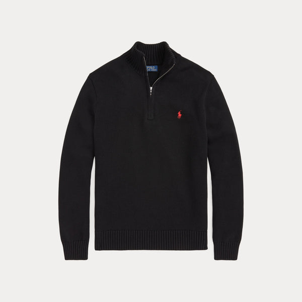 COTTON QUARTER-ZIP SWEATER 