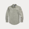 CUSTOM FIT STRIPED LINEN SHIRT 