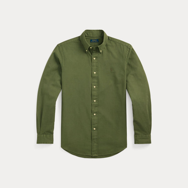 CUSTOM FIT GARMENT-DYED DOBBY SHIRT 