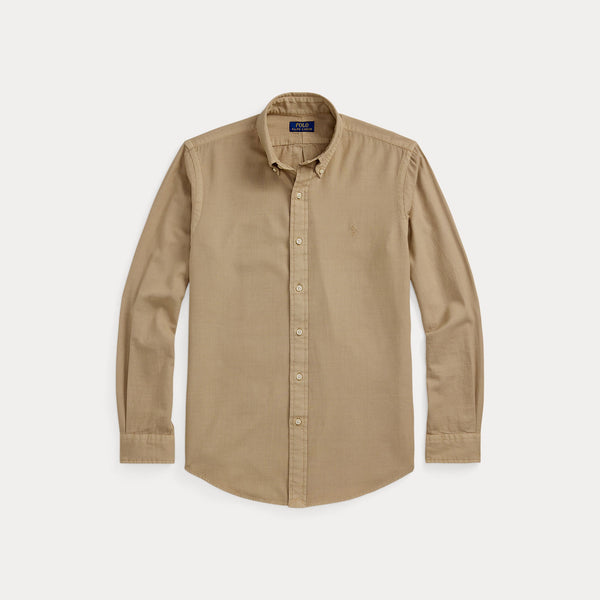 CUSTOM FIT GARMENT-DYED DOBBY SHIRT 