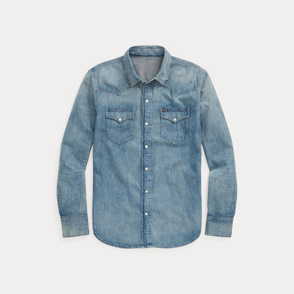 SLUB DENIM WESTERN SHIRT 
