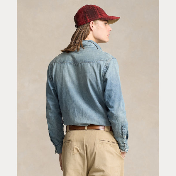 SLUB DENIM WESTERN SHIRT 