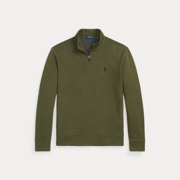 DOUBLE-KNIT MESH QUARTER-ZIP PULLOVER 