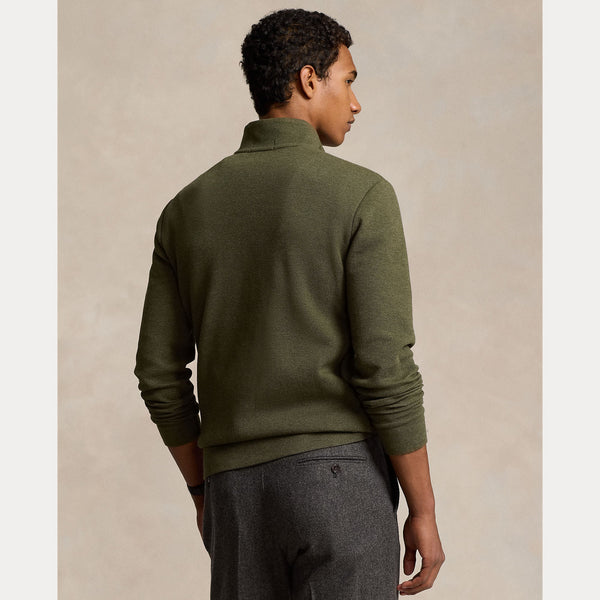 DOUBLE-KNIT MESH QUARTER-ZIP PULLOVER 