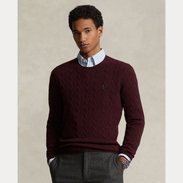 CABLE-KNIT WOOL-CASHMERE SWEATER 